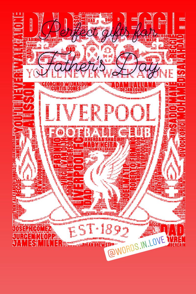 Wordsinloves's tweet photo. @Wordsinloves #liverpoolfc #england #fathersday #prints #mondaymotivation #shop #reds #you'llneverwalkalone #dad #dadblog #gift #liverpool https://t.co/Ak137KAliq