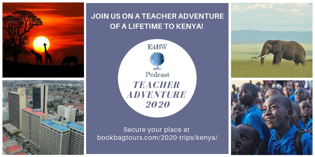 Who is joining <a href="/msoskil/">Michael Soskil (he/his)</a>, <a href="/mrs_smoke/">Dyane Smokorowski</a>, &amp; <a href="/ericcrouch/">Eric Crouch</a> for #TeacherAdventure 2020 in Kenya 🇰🇪? 

-Amazing professional growth 👩🏽‍🏫? ✅
-Life changing travel experiences ✈️? ✅
-World class safari 🦁? ✅
-Meeting new lifelong friends ❤️?✅ 

Learn more &amp; book at bookbagtours.com/2020-trips/ken…