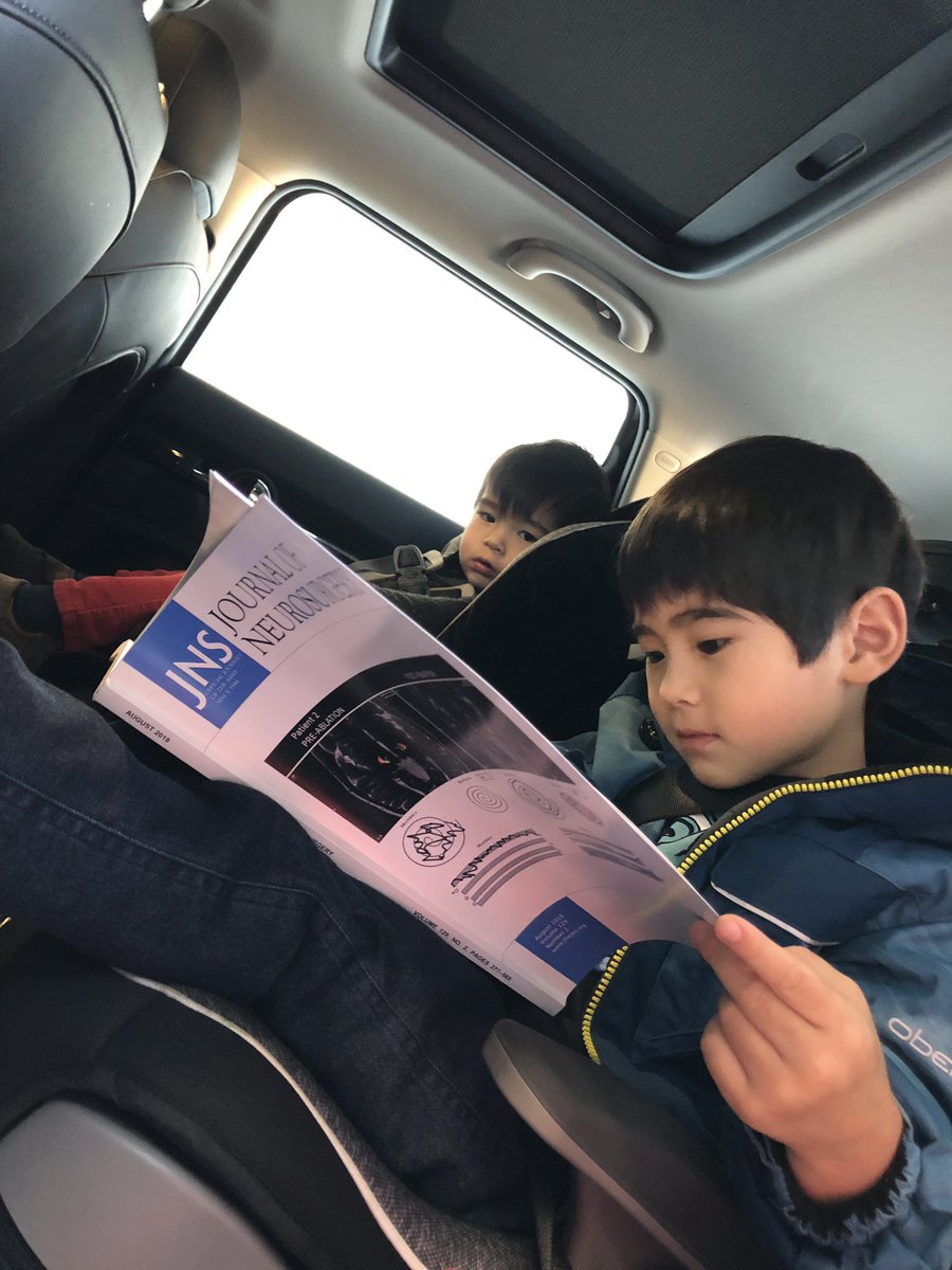 DrWalterJean's tweet photo. Reading @TheJNS in winter, #neurocharitysoftball2019 in spring. These 2 had so much fun, they ignored @VUMC_Neurosurg v @PennNSG behind them.  #trainingnextgen #startingyoung https://t.co/rrRP9VdZsr