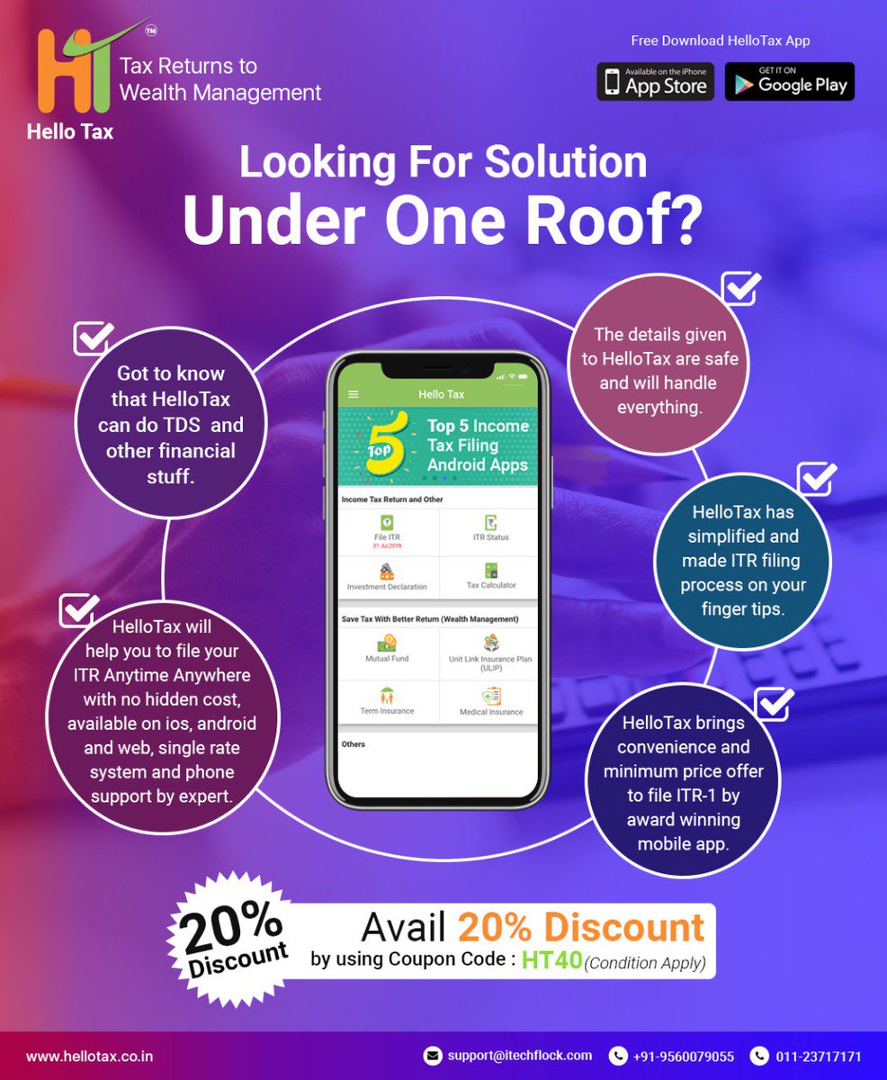 HelloTaxIndia's tweet photo. #Lookingforsolutionunderoneroof #FileITRanywhereanytimeanywhere #HelloTax #FileITR1fromHelloTax #Taxtowealth #HelloTaxmobileapp #availableonIOSAndroid #Lesscost #IncomeTaxReturn #ITR1 #SalaryClass 

Looking for Solution under one Roof ? https://t.co/yNRVKX4dVC