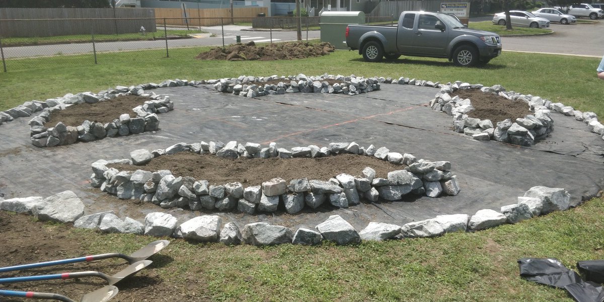RenewRichmond's tweet photo. It was great to have volunteers from @Sabra join us last week to help start building the new additions to the garden at @overby_sheppard. The students and teachers are looking forward to using the garden to supplement their science and health lessons! @principal_klg https://t.co/TbTHEBZA6Y