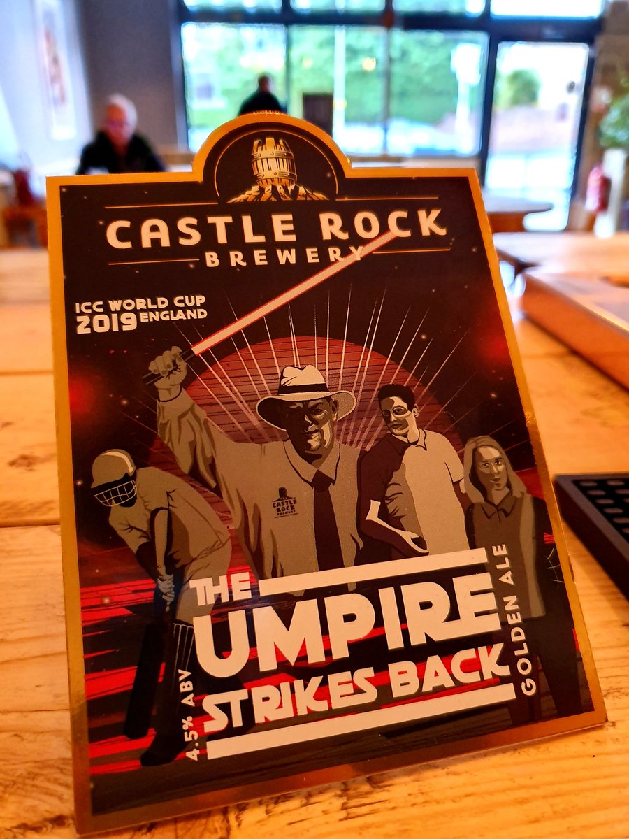 Here's one for our local cricket club beaglers😁👍
Umpire strikes back is a 4.5% golden ale superb tasting stuff.
<a href="/UptonCC/">Upton Cricket Club</a> <a href="/UptonBow/">Bow-Legged Beagle Upton</a> <a href="/bowleggedbeagle/">The Bow-Legged Beagle</a> <a href="/RainyDay/">🌧</a>