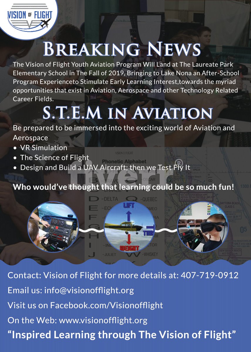 VisionOfFlight's tweet image. Vision of Flight is taking youth interest in Aviation STEM career fields to a whole new level!
@OCPSnews 
@orlandoairports 
@LiveLakeNona 
@ERAU_Alumni 
@Cessna 
@piperaircraft