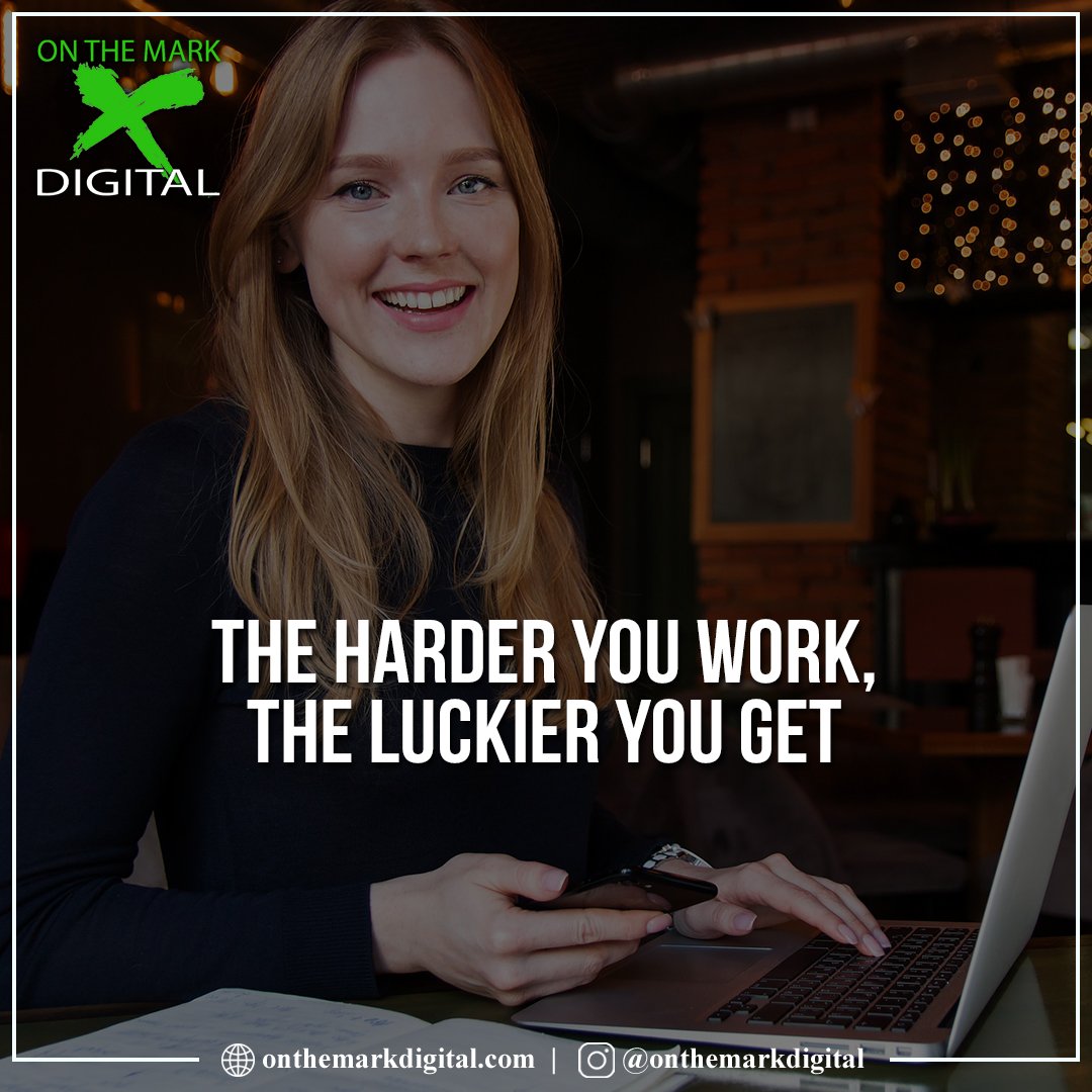 OTMDigital's tweet image. The harder you work, the luckier you get 😉🙏🙌

 #mondaymotivation #monday #motivation #mondaymood #dreambig #goals #inspiration #inspire #makeithappen #success #entrepreneur #business #hustle #entrepreneurship #motivationalquotes #quotes #successquotes