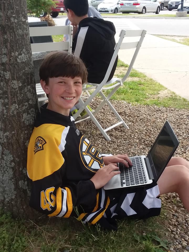 ColbyIMS's tweet image. Science class in the garden today.  It was too nice to be inside when we have such a wonderful space to use.