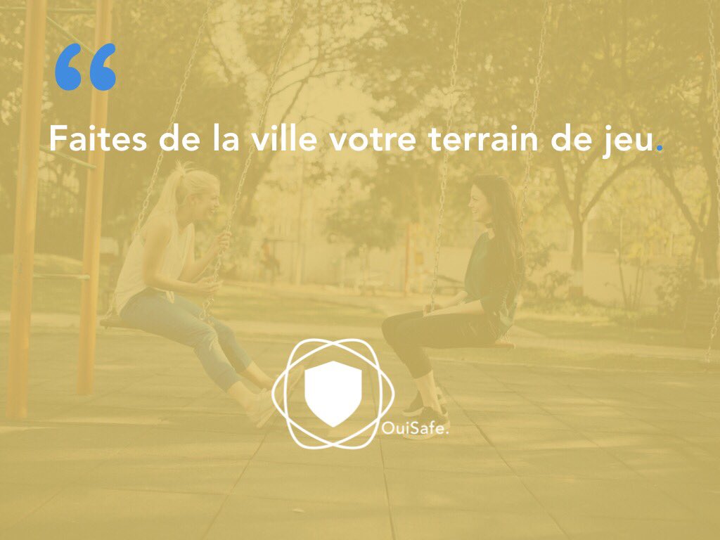 « Faites de la ville votre terrain de jeu ». Avec <a href="/Oui_Safe/">OuiSafe</a>, vivez pleinement votre vie de citoyen avec la sérénité que vous méritez 🙌🏻#villesconnectées #SmartCity #civitech #citoyens #collectivités #digital #app #enfants #parents #alertes #FrenchTech  oui-safe.fr