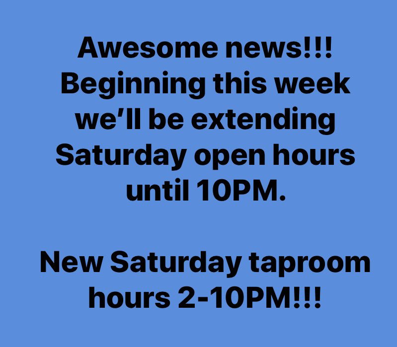 NavigationBrews's tweet photo. New Saturday hours!!! Now Open 2-10PM on Saturday’s #craftbeerma #LikeLowell #pleaseshare https://t.co/9Peds4ogb2