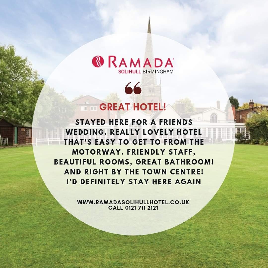 Have a comfortable and relaxed stay with us at <a href="/ramadasolihull/">Ramada Solihull</a> . 
For bookings call 0121 711 2121 
#clientappreciation #customertestimonial #georgebar #drinkanddine #solihullbid #ramadasolihullhotel #birminghamhotels #goodfood #goodmood #eatout #foodies #birminghambar