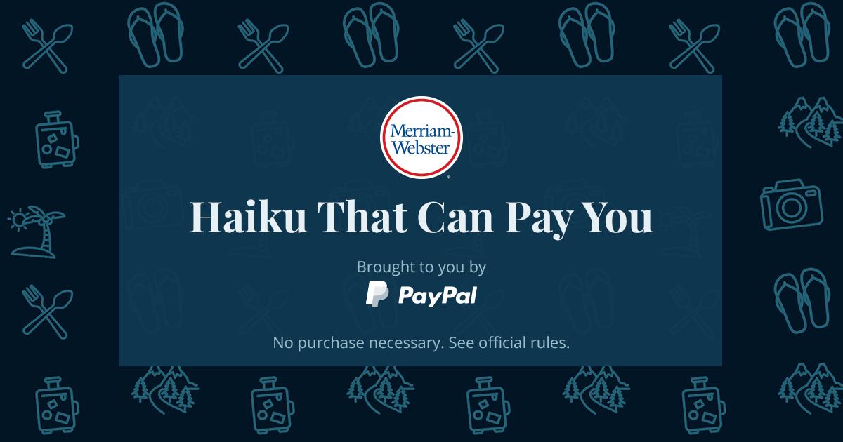 MerriamWebster's tweet photo. YOU: a poet and a genius, seriously, you’re great

US: a dictionary holding a writing contest, just itching to put a cool grand in your pocket

https://t.co/R0H1rP4qmx 
#sponsored https://t.co/VLwXZnmsTd