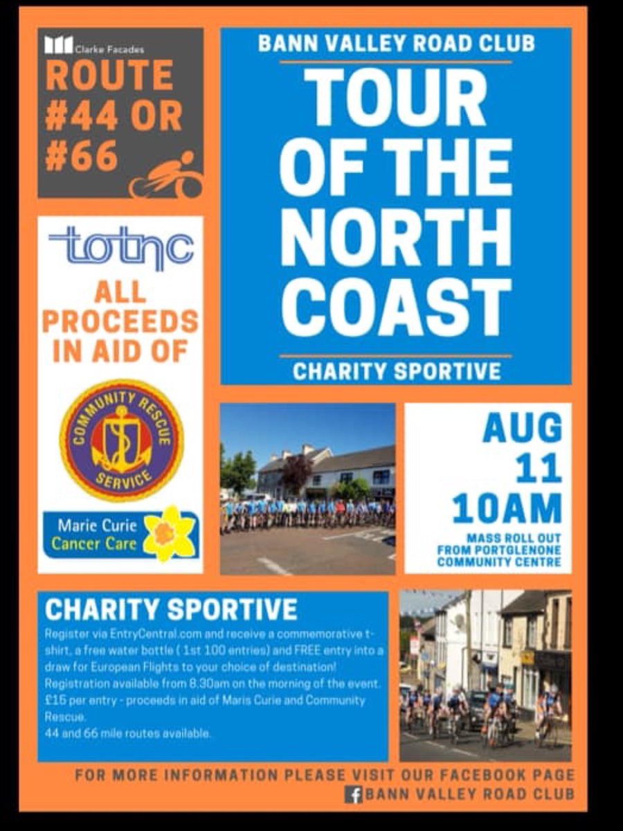 Here’s the flyer for our sportive later this year. All details are within the entrycentral link. please register to receive all the benefits, read closely within...not many sportives offer this for £15 !

Please RT this ?

entrycentral.com/TouroftheNorth…