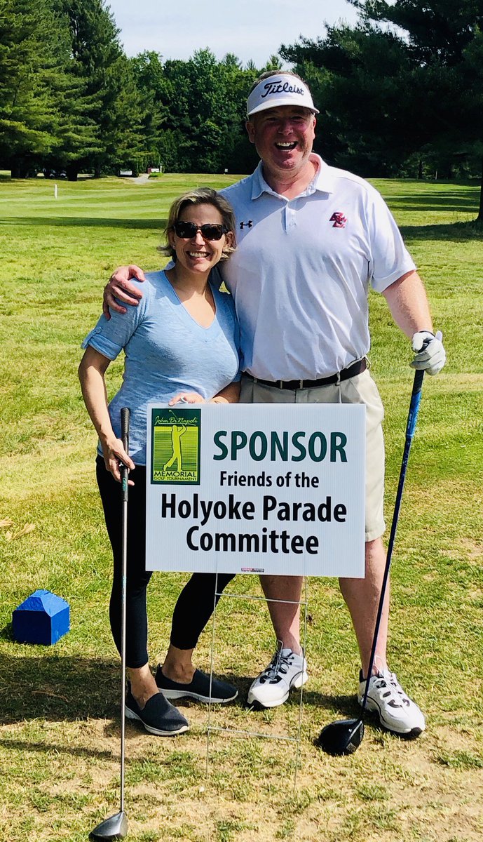 leahy413's tweet photo. Great day playing #golf supporting the #JohnDinapoli #tournament #police Brynn and I representing @holyokeparade and @HolyokeYouthSoc #gotyourback #parade413 #hysl #holyoke https://t.co/HsUgOtvmpa