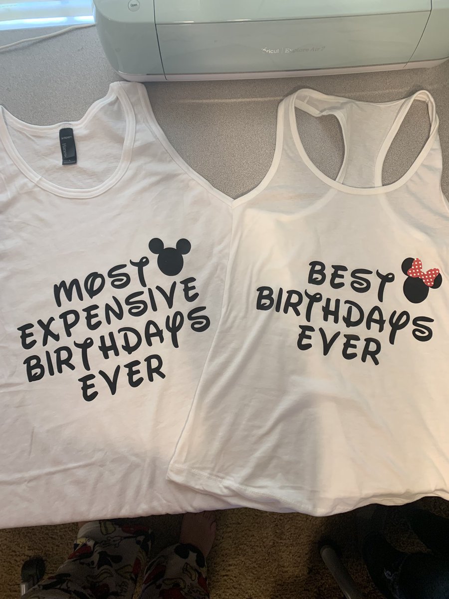 Iavidabi's tweet photo. So my boyfriend and I are going to @WaltDisneyWorld for our birthdays in August and my mom and I made shirts for it! https://t.co/sqOzqbXegZ