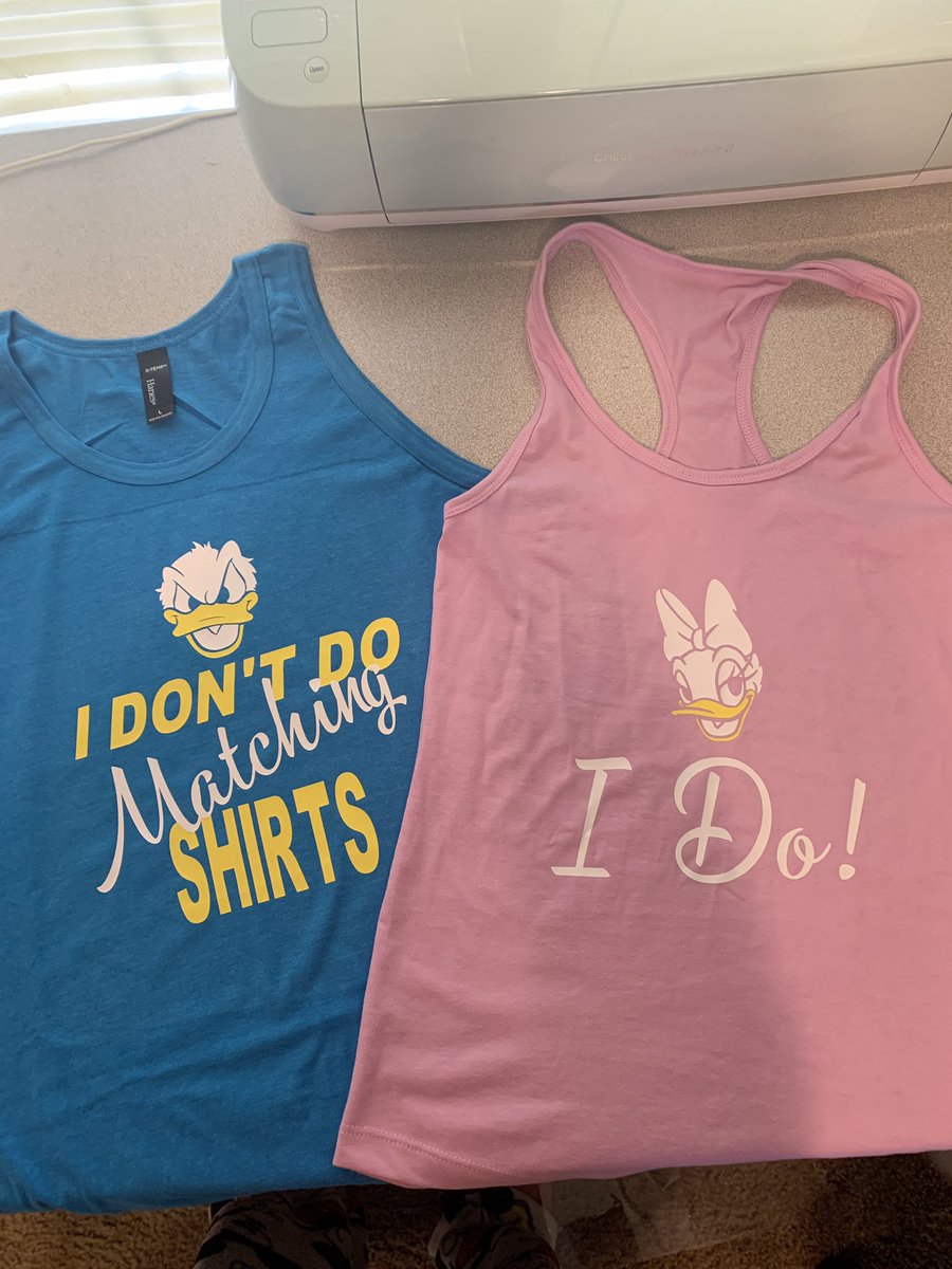 Iavidabi's tweet photo. So my boyfriend and I are going to @WaltDisneyWorld for our birthdays in August and my mom and I made shirts for it! https://t.co/sqOzqbXegZ