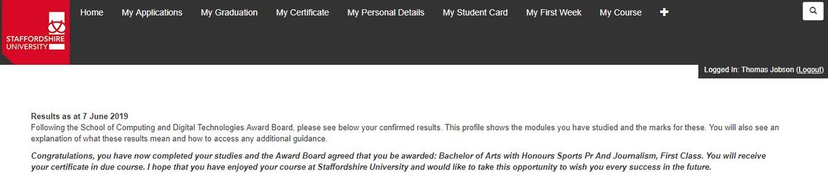 Tom_Jobson's tweet image. After three years @StaffsUni , I'm graduating with First Class Honours in Sports PR and Journalism.

A special thanks to @staffjournalism , @thesilkmen , @Staffscyp , @SensibleScout , @elmoremenorah and everyone else who has helped me achieve this!

#ProudToBeStaffs