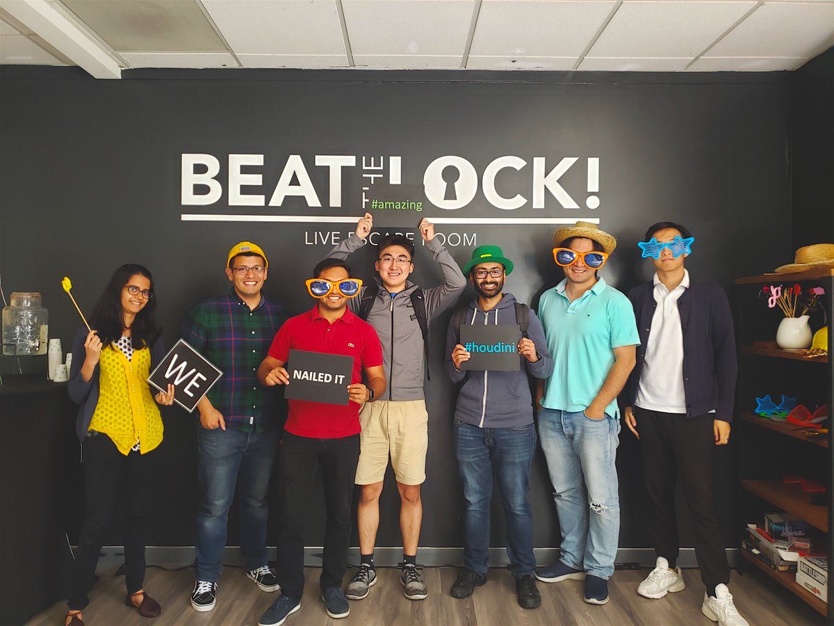 ClouderaJobs's tweet photo. 1st summer intern event 👊!Thank you to @Cloudera Founder/CTO @awadallah for hanging out w/us during our super-fun @BeatTheLock Escape Room event.We split the interns into 3 different rooms &amp;ate dinner afterwards.Congrats to all-especially The Unlockers team!#interns2019 #BigData https://t.co/rU7yEkijFI