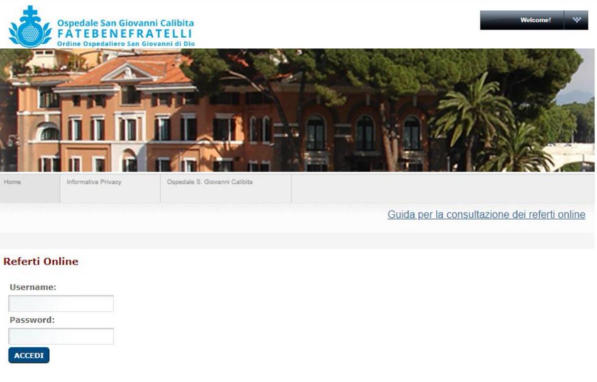 UfficioStampaF2's tweet photo. #Ospedale #Fatebenefratelli #IsolaTiberina. Si può consultare il #referto #online per 45 giorni dalla data indicata sul modulo consegnato all'accettazione. Il referto può essere visionato e/o scaricato dall'intestatario o da un suo delegato. Clicca qui👉🏽https://t.co/2VygrqQIlH https://t.co/NgbGNxlzqu