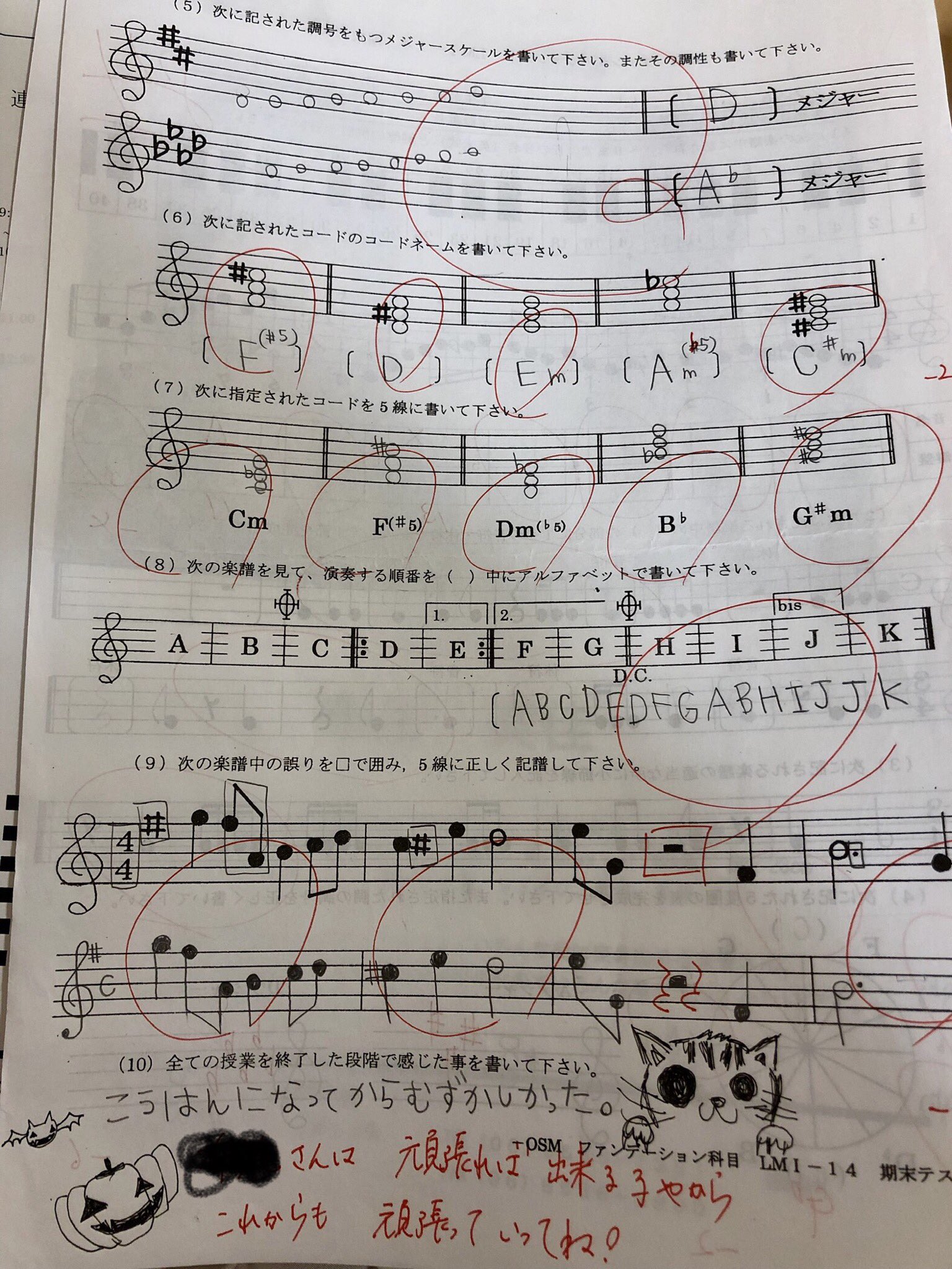 音楽の学校行ってた時のテストでてきたー 笑 あほ丸出し感 T Co Kncwfonnvz Twitter