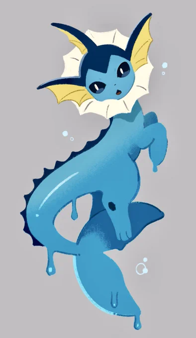 シャワーズ ポケモンでは一番描いてる気がする 