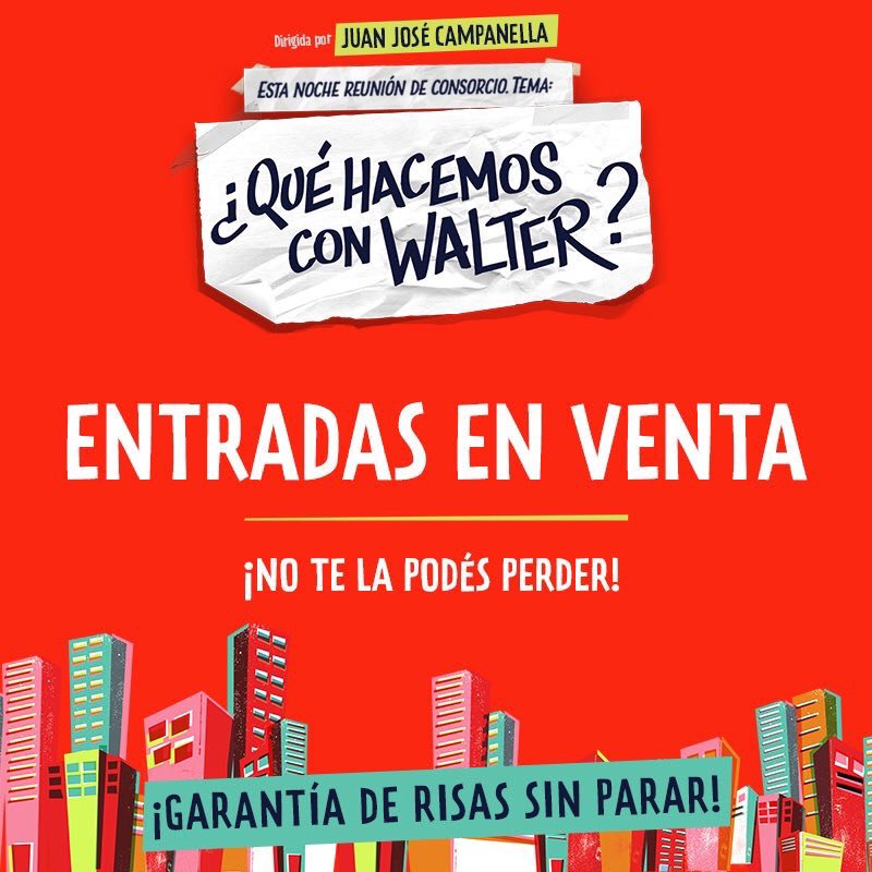 ‼️📣¡Es la hora de programar tu semana! Pensar que estás a un par de clicks del festival de la felicidad 🤣👉🏼😁para ver la comedia teatral del año: ¿QUÉ HACEMOS CON WALTER? Dirigida por Juan José Campanella. De Miércoles a Domingos 🎭Tu 🎫👉🏼 plateanet.com/obra/11482?obr…