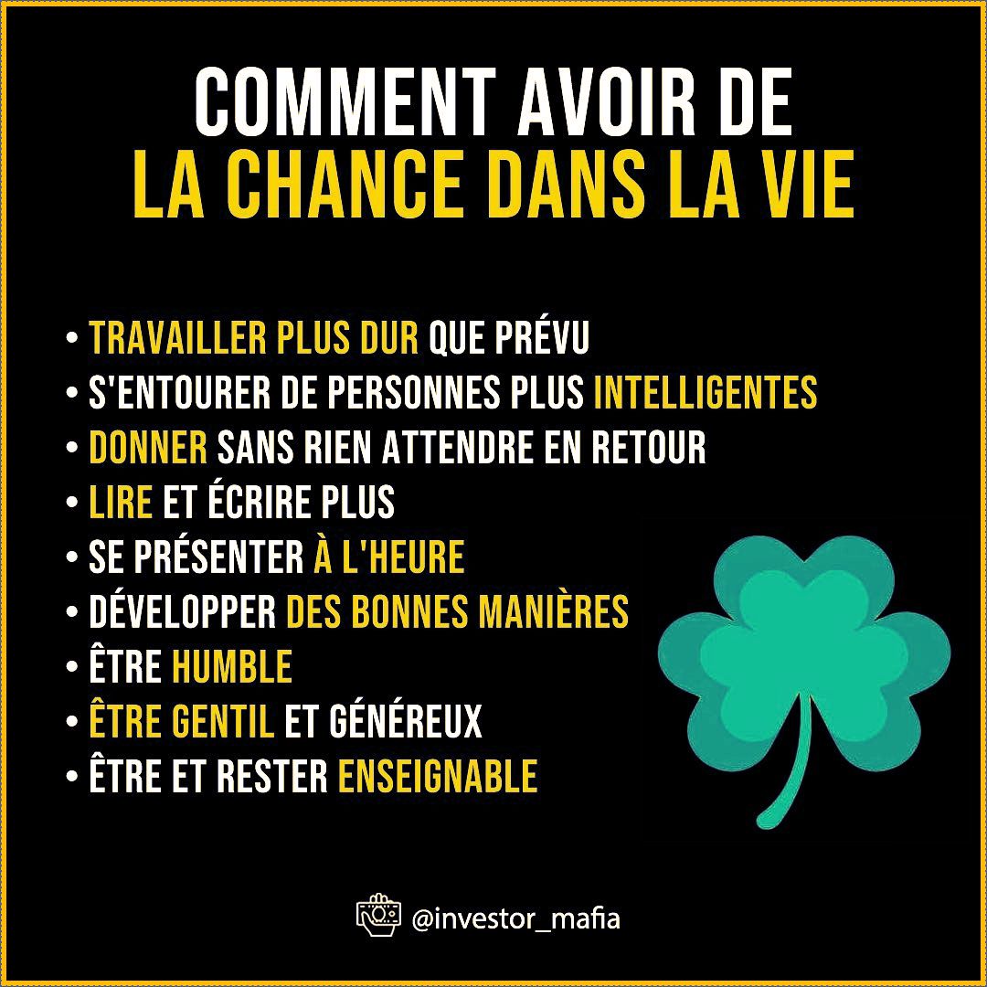 تويتر Olivier على تويتر Comment Avoir De La Chance Dans La Vie Tout Le Monde Peut Avoir De La Chance Il Faut La Provoquer Et Les Choses Se Passeront Chance