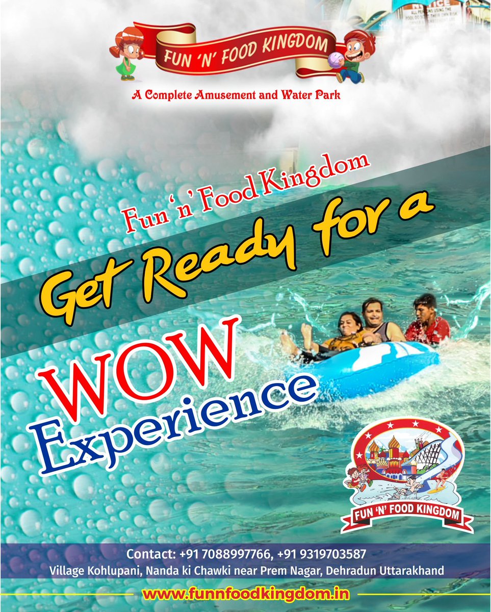 FunNFoodKingdo1's tweet photo. You don’t need to stay indoor just because it’s hot! Step into the
cool waters at #funnfoodkingdom.

#Summer #SummerDestination #Water #Fun #Friends #BestWaterPark #Uttarakhand #Weekend https://t.co/KQKcLmluSD