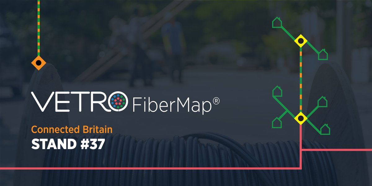 vetrofibermap's tweet photo. We're heading to the #UK for #ConnectedBritain June 18-19th! Contact our Director of Sales, Stewart Linsmith [@2Themtn], to schedule a meeting and discuss how our #fibermapping #GIS platform is helping build next-generation internet infrastructure. #fiberbroadband #ftth https://t.co/f357PeEK0U