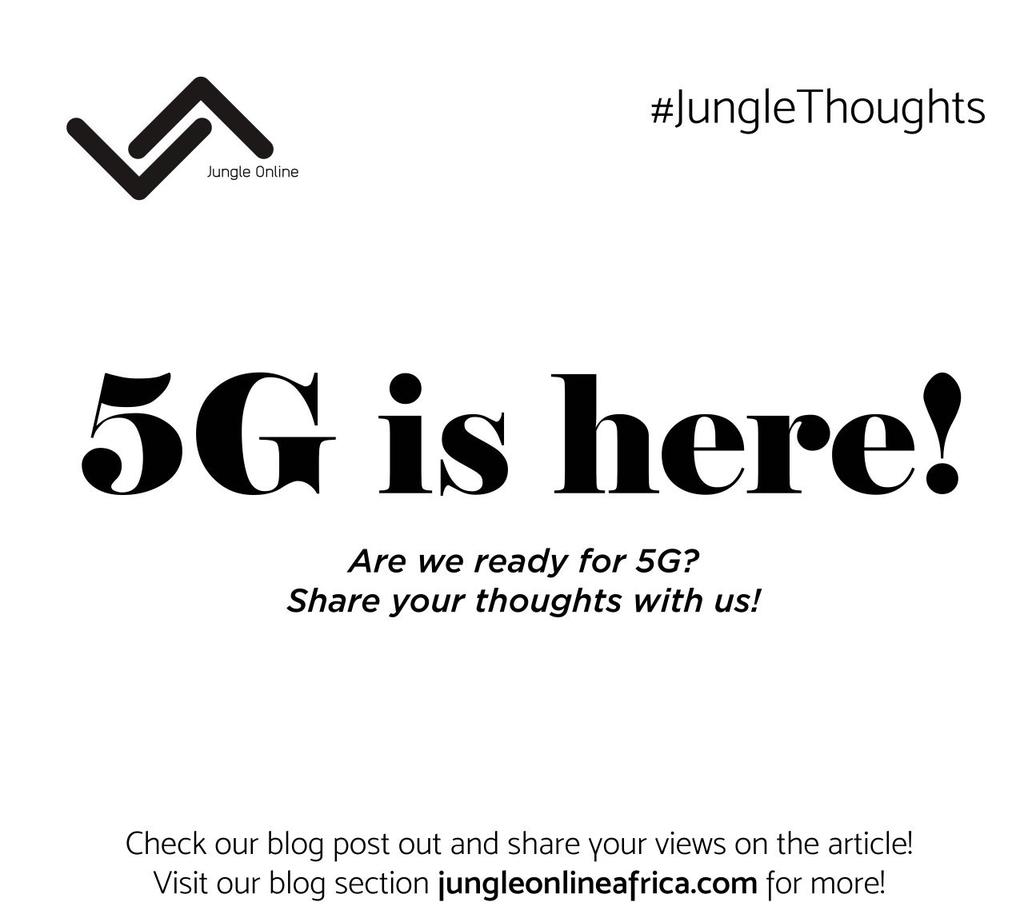 JungleOnlineGh's tweet photo. Hey Twitter,
Let's talk. We wrote a piece we titled, "5G is here."
But we want to know your thoughts on the entire 5G topic.
Kindly comment/reply using the hashtag #JungleTalks so we monitor the conversations.
Enjoy!
https://t.co/djUunImu8Z
#JungleTalks
#JungleOnline https://t.co/asR49QsZCr
