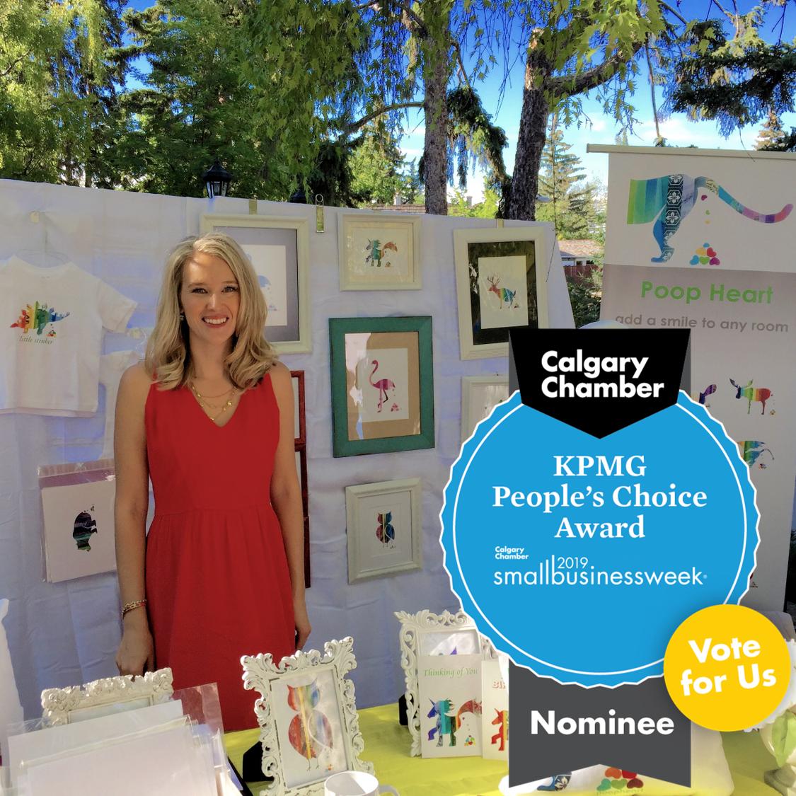 Poop Heart fans I need your help! 
.
Poop Heart has been nominated for the #sbwyyc People's Choice Award and I need your votes: smallbusinessweekcalgary.com/awards/finalis… 
.
Voting closes June 27 so vote today! #VotePoop #VotePoopYYC