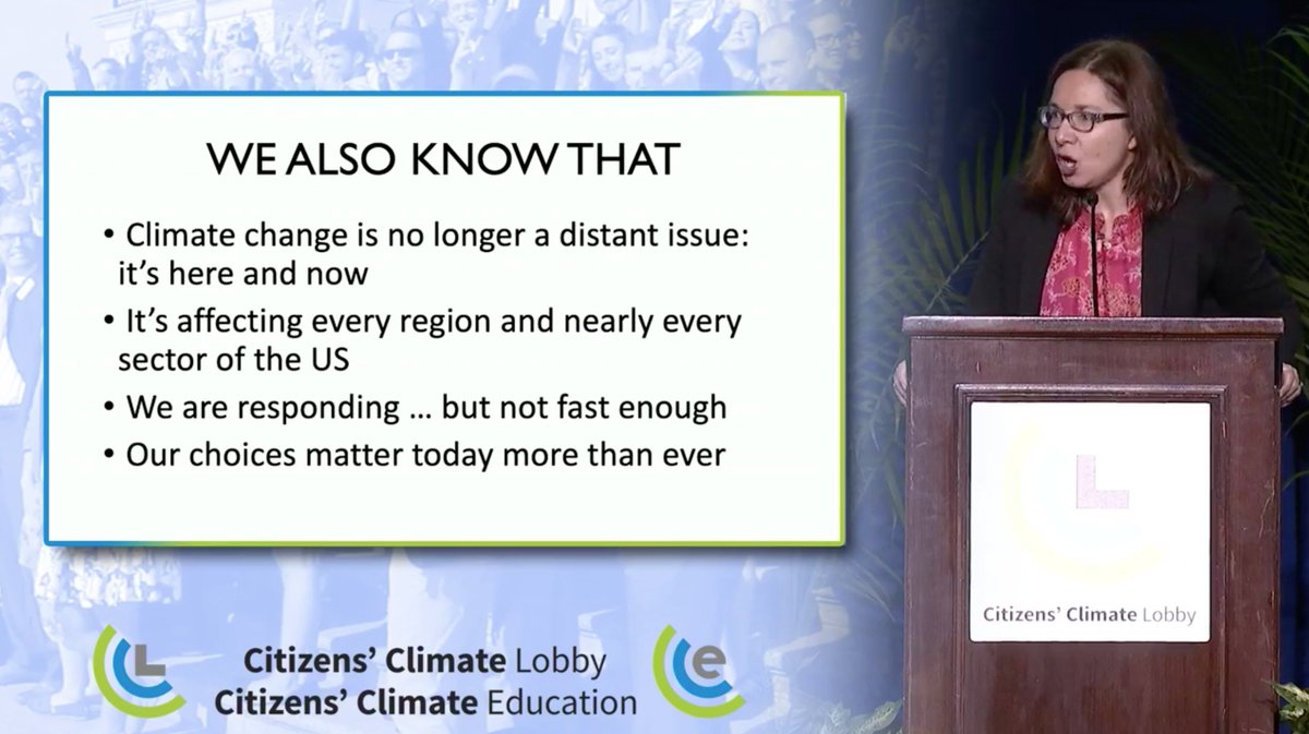 citizensclimate's tweet photo. As one of the authors of the National Climate Assessment, @KHayhoe explains some of what we know: 

✅ Climate change is here
✅ It's affecting us now
✅ We have to respond faster

Watch her full keynote here: https://t.co/3I4Pu8I5Fq #CCL2019 https://t.co/31XqPah3V0