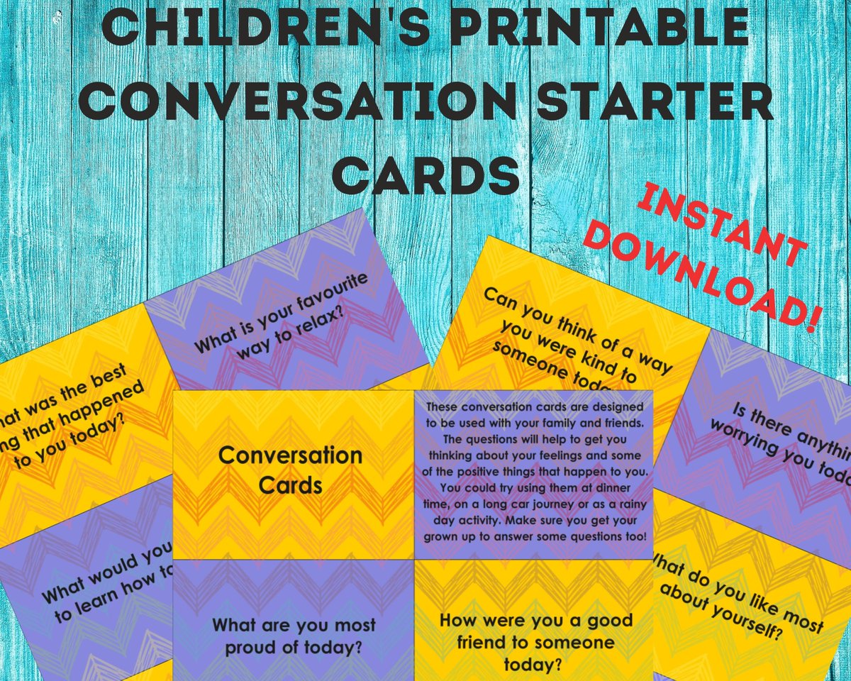 calmekidsco's tweet photo. The latest addition to my #etsy shop: Printable Conversation Cards For Kids / Conversation Starter Cards. Helps to Develop a Gratitude Mindset https://t.co/p7AOoIOFeD #toys #childrensactivity #printableactivity #childrensgratitude #familygames https://t.co/OjybNLrUET