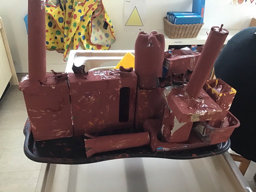 From our emerging interest in sandcastles some children made a castle from junk. They suggested names; Stirling, Redhood and Rowan Castle. We had a vote and Redhood Castle won by 2 votes. #aimhigher #emerginginterests