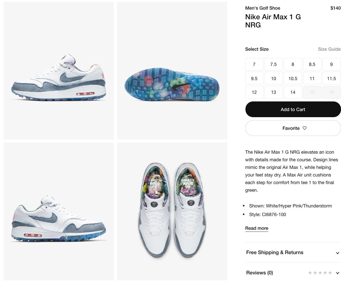 nike air max 1 g nrg no denim allowed