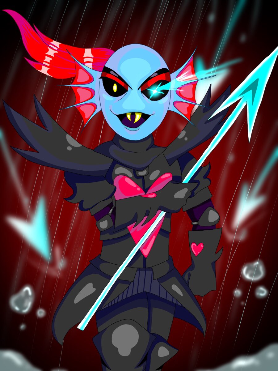 ナッツn 在 Twitter 上 Undertale Undyne Digitaldrawing Ibispaint アンダーテール お絵描き イラスト 弟に描いてって言われてアンダインをかなり元の絵を意識して描きました なので 塗り方がアニメ塗りっぽくなってます アンダインかっこいいよね