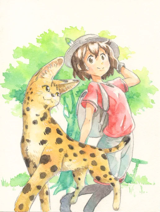 透明水彩で着色しました。
先日の線画への評価頂き有難うございました! 