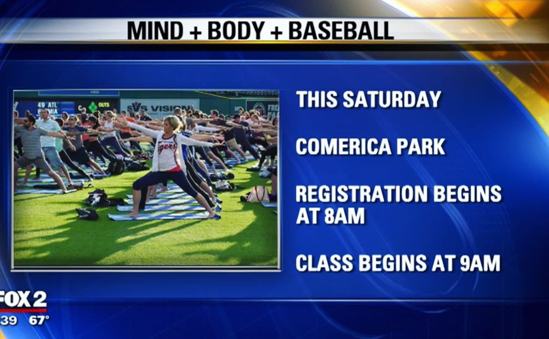 AmyAndrewsFOX2's tweet image. Getting ready for #Yoga Day at Comerica Park. Tickets still available at Tigers.com/yoga