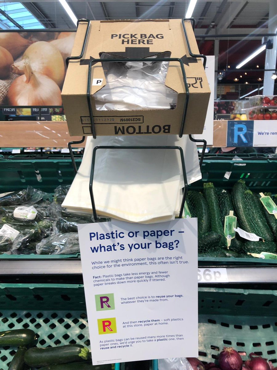 amandahart24's tweet photo. Bar hill store, trialling our reduced packaging initiative and starting customer conversations on plastic v paper. https://t.co/emJz9Lxu3U