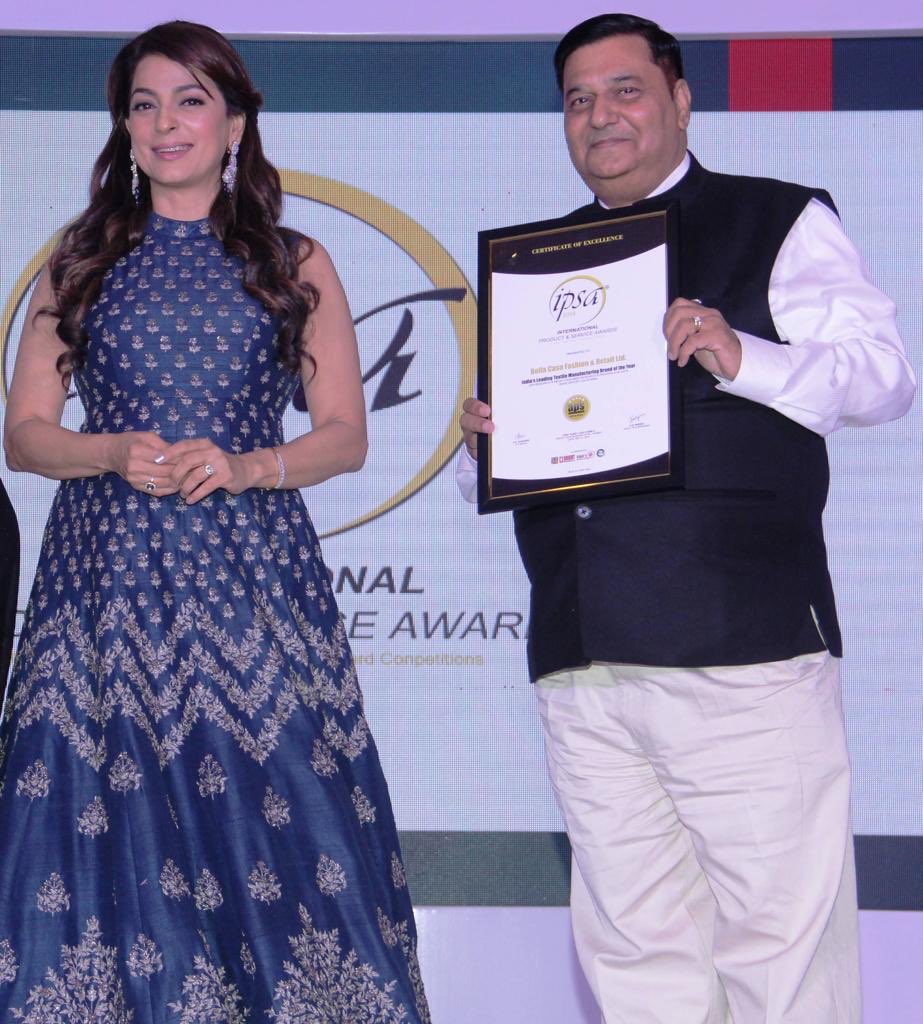 Leadership Award to Bellacasa Fashion &amp; Retail Ltd by Lovely Bollywood Actress Juhi Chawla on 31/5/19 at Four season Hotel Mumbai