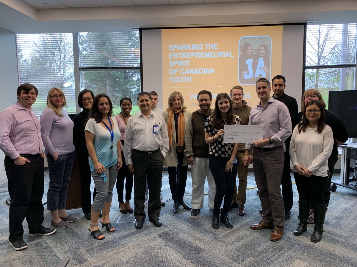 AllstateCanada's tweet photo. Allstate employees were thrilled to give back by participating in JA Day! They attended several GTA schools to deliver life-altering financial literacy, work readiness and entrepreneurial skills to students @JACentralON #FinLit #FinancialLiteracy #InsideAllstate #JACOVolunteers https://t.co/NE2it2hjoc