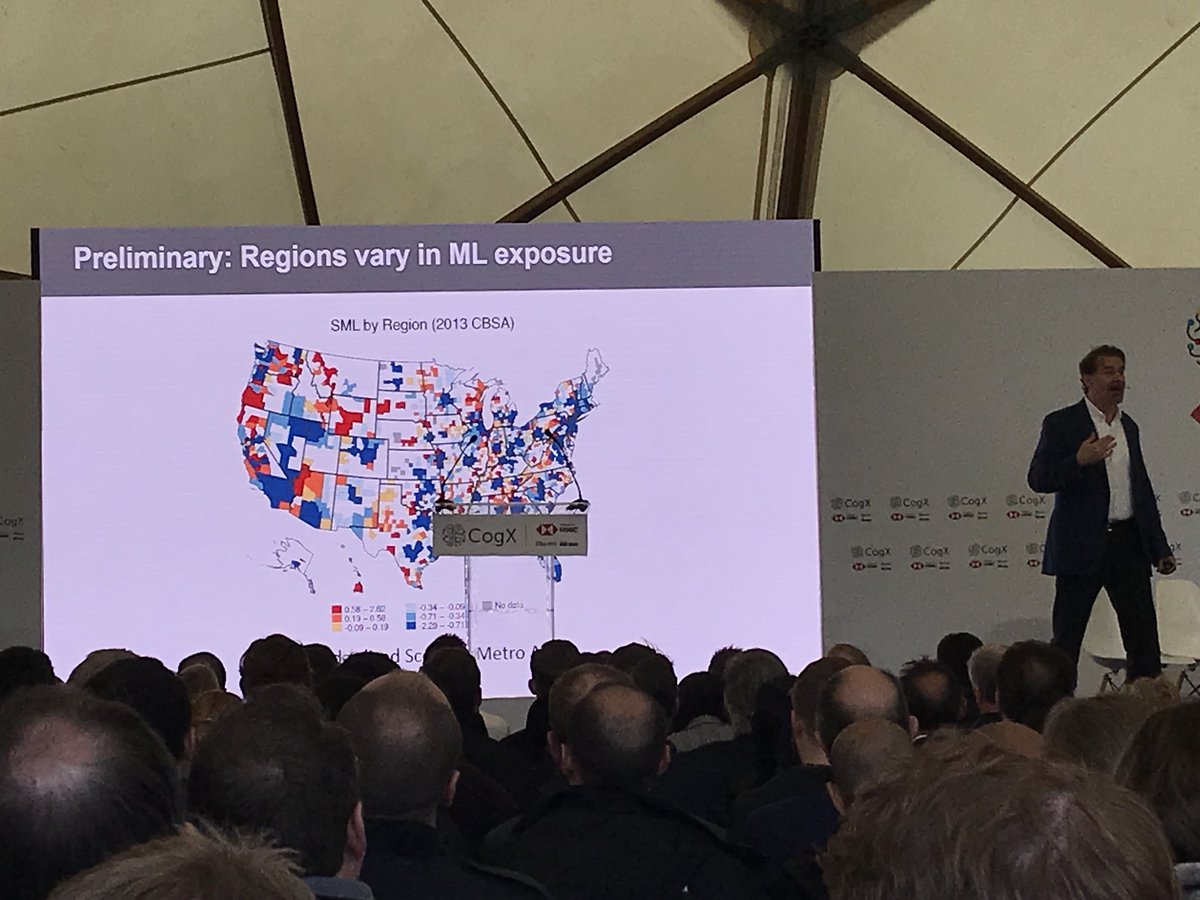 chicshake's tweet photo. Brilliant keynote by @erikbryn Director #MIT Initiative on the #DigitalEconomy on the impact of ML on jobs and wages. Looking forward to reading more on his website. Thanks #CogX19 @cognition_x @QMUL_Enterprise https://t.co/WY9cGhK9TL