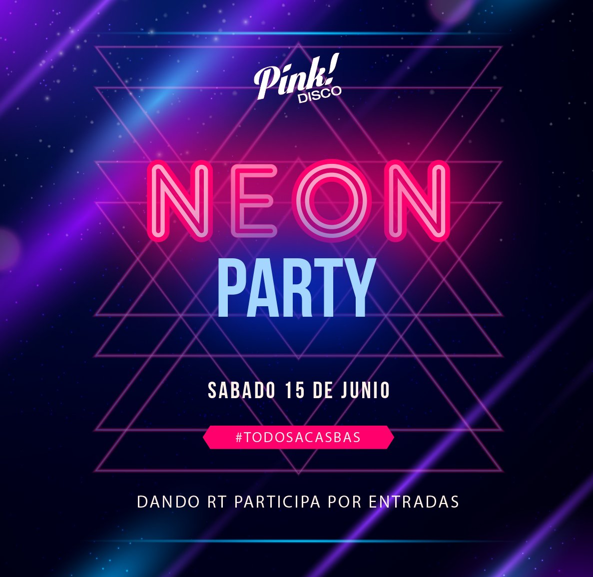 Dale #RT que comenzamos la semana con cuenta regresiva y regalando entradas 🥳🥳🥳

Este #Sabado es #SabadoDePink 😍
#NeonParty 💃💃💃