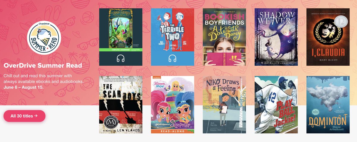 It's happening! 

In addition to the full RCDSB eLibrary collection, we now have access to up to 30 special titles that are being read around the world as part of the Overdrive Summer Read program. #RCDSBReads

Check it out and start reading: 

library.rcdsb.on.ca