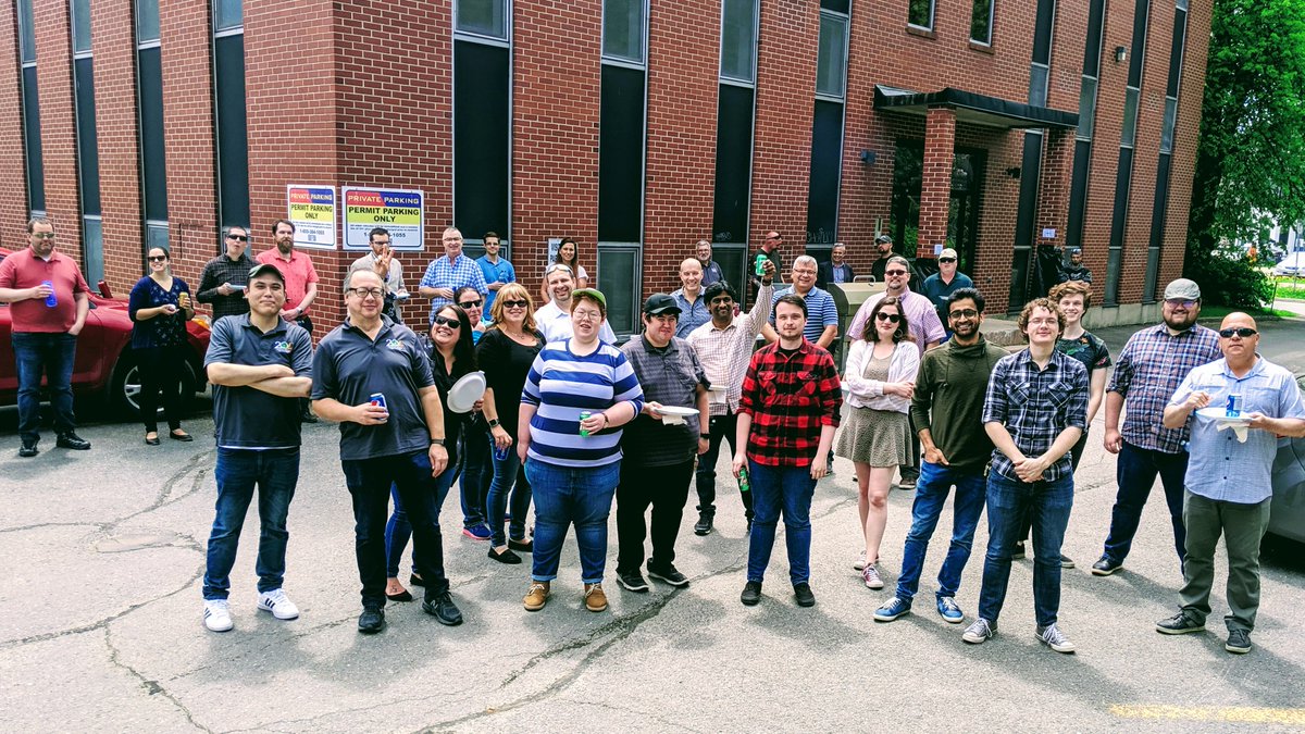 PQATesting's tweet image. The #PQATesting and @PLATOTesting Fredericton team had a parking lot BBQ lunch in honour of the nice day and the cross Canada leadership team in town for meetings