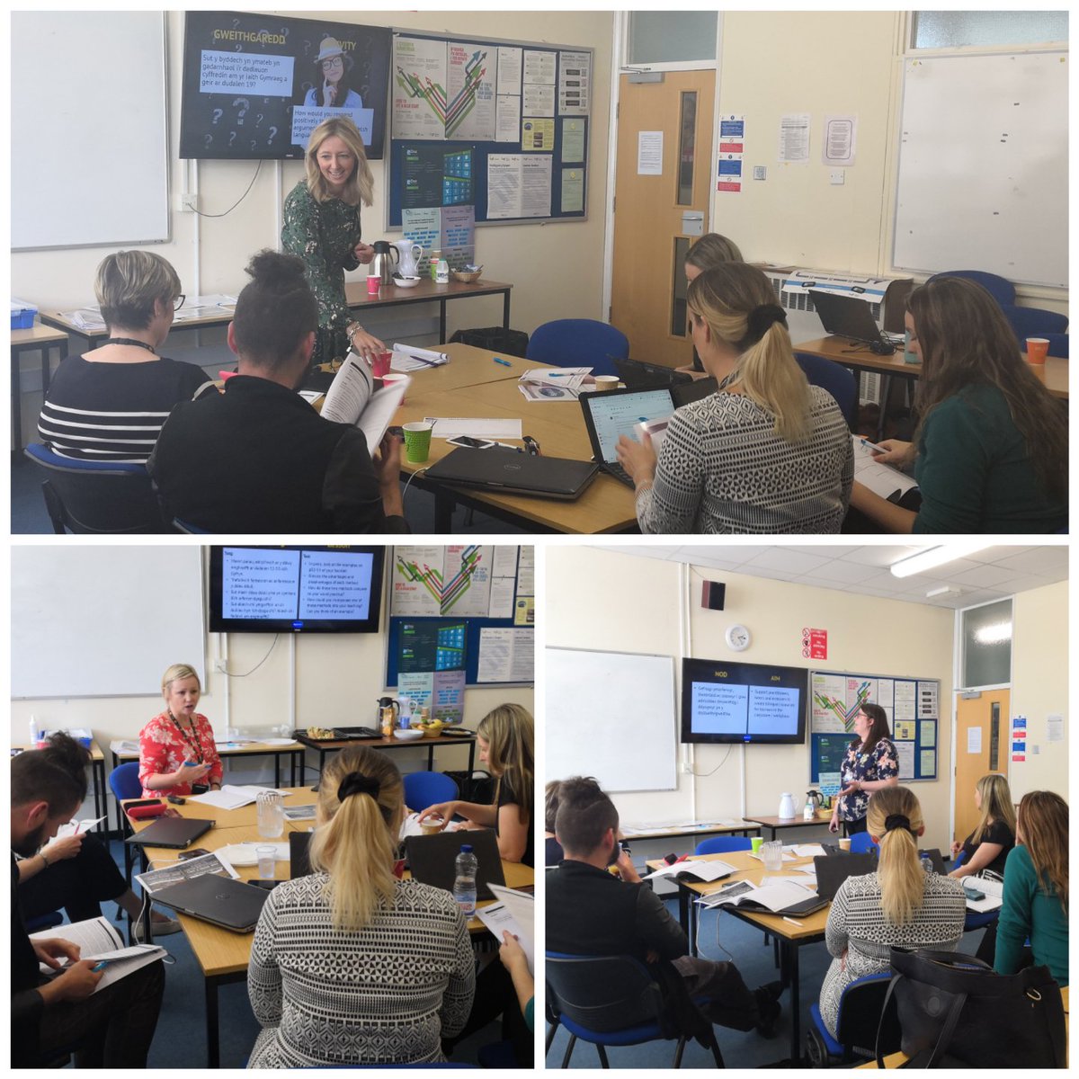 Sgiliaith's tweet photo. Braf cael ymarferwyr o @LlandrilloMenai, @colegcambria @ColegCambriaCym a JM RET ar ein Cwrs Cyflwyniad i Addysgu Dwyieithog heddiw a fory. Nod yr hyfforddiant hwn yw cynyddu nifer yr ymarferwyr sy’n addysgu’n ddwyieithog. #yagym #addysgddwyieithog #dwyieithrwydd #arferda https://t.co/gyG9rGzQSM