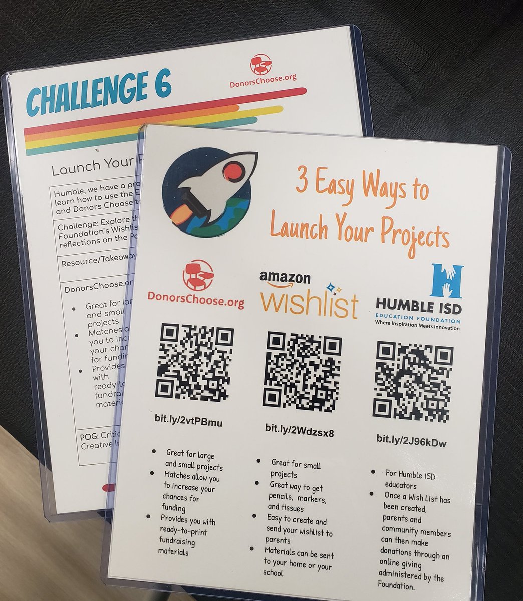 AbbyBrownELT's tweet image. Come see me at Challenge Station 6 at KHS this morning! We are learning all about how to fund your projects! #HumbleISDPOP