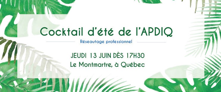 Designers et professionnels de l'industrie, vous êtes convié à notre premier cocktail d'été à Québec. Venez réseauter et profiter des beaux jours avec la communauté du design. Inscription : bit.ly/2Pia0Tb