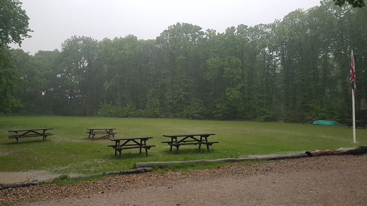 Not letting a little bit of rain dampen our evening