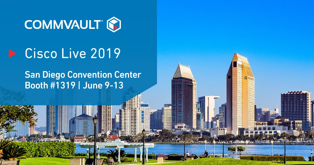 JanyceH's tweet photo. #CLUS 2019 is happening NOW and our team is looking forward to meeting you there! Get ready to talk #datamanagement, #HyperFlex and #ScaleProtect at #Commvault booth 1319. Learn the latest and greatest from our #dataexperts! https://t.co/f8ezmOCOcY