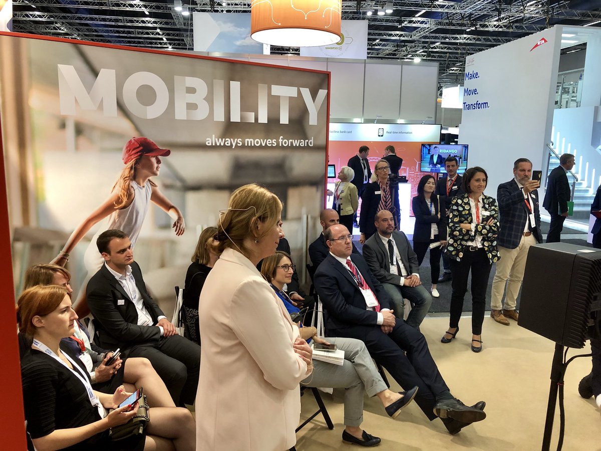 Patricia Villoslada Transdev Autonomous Transport Systems EVP &amp; Marie-José Navarre Lohr Deputy CEO are presenting at #UITP2019 the <a href="/Transdev/">Transdev Group</a> - #Lohr partnership and the #iCristal #autonomous #shuttle that will be operated in the <a href="/RNAutonomousLab/">Rouen Normandy Autonomous Lab</a> and the #ParisSaclayAutonomousLab