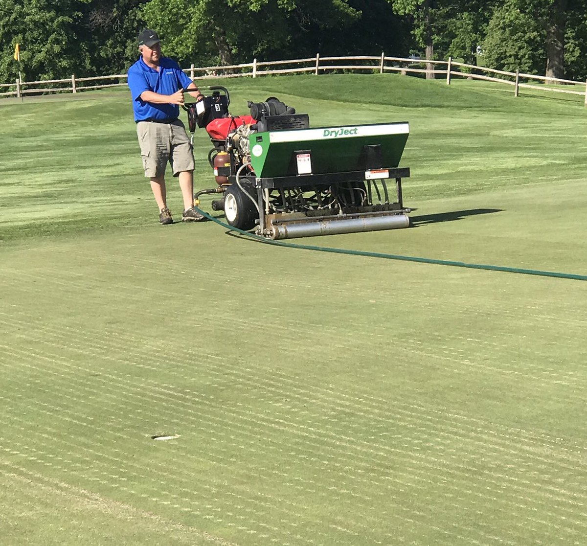 Gopher_Grounds's tweet photo. Now that summertime is here we have more time to tackle our project list, we had @DryJect come do our chipping &amp; putting greens last week and today we have @Air2g2Official out to do our practice soccer field! Excited to see the benefits of both of these https://t.co/9ijLjHKI6P
