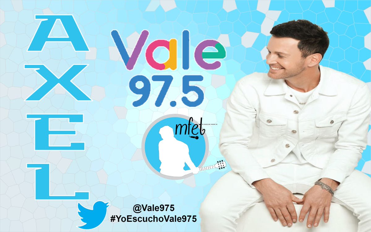 AxelFansMFET's tweet photo. Queremos escuchar a @AxelOficial en @Vale975  #RankingVale ����
#YoEscuchoVale975 📻

🎵¡Que no pare de sonar!🎶

️ 💻No te olvides de Pedirlo por twitter mencionado a @Vale975 con los hashtags #YoEscuchoVale975 #RankingVale ❣ https://t.co/uG2e3ITnfe